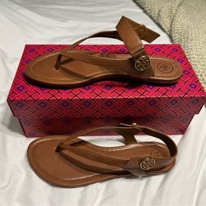 TORY BURCH MINNIE TRAVEL SANDAL/ VEG LEATHER